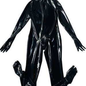 latex catsuit toes gloves lockable zip