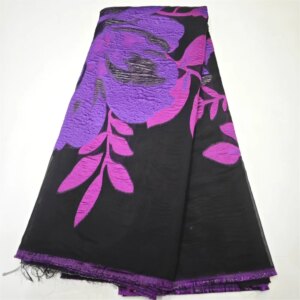 African Brocade Purple Lace Fabric 2024 High Quality Embroidery Net Lace French Gilding Lace Fabric For Wedding Dress Party