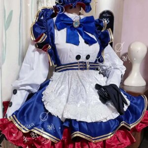 COS-KiKi Anime Fate/Grand Order FGO Artoria Pendragon Caster YD Maid Dress Cosplay Costume Lovely Uniform Halloween Party Outfit