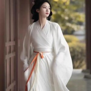 Chinese style Hanfu, Wei Jin style, ethereal and desolate series, satin embroidery Hanfu, high-end Hanfu, retro style