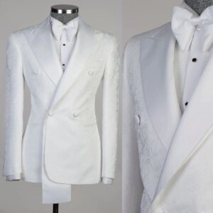 Fashion Men Suit Jacquard Wedding Suits Elegant 2-Pieces Comfortable Slim Fit Tailor-Made Groom Formal Occasions Size Customized