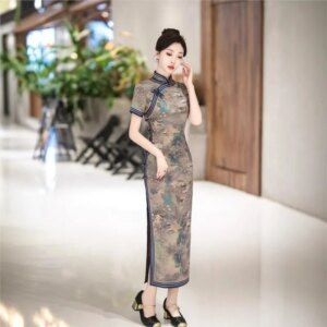 New cheongsam Chinese style elegant temperament long performance