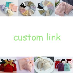 Custom Link For Thick Velvet Flat Open Pouch Print Logo Flannel Bag