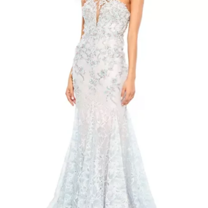 One Shoulder Embellished Lace Mermaid Gown Evening Dresses for Women Elegant Sexy Deep V-neck Strapless Lace Formal Prom Dress