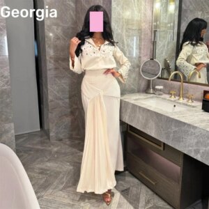 Customized فستان حفلات الزفاف A-Line V-Neck Prom Dresses Floor-Length Ruffle Formal Occasion Dresses Beadings Zipper Up Long