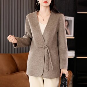 Fashion Korean Style Strict Selection Double Sided Cotton Wool Overcoat Slimming and Short Retro Design S
