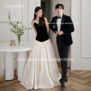LVRLUNIA Elegant Evening Dress V Neck Sleeveless Korea Wedding Photo Shoot Dress A line Long Customized 2025 Corset Party Dress