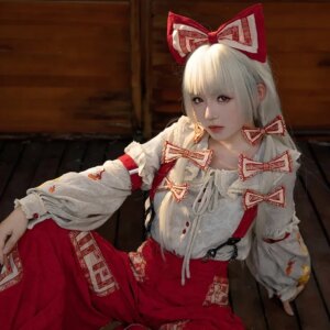 Touhou Project Fujiwara No Mokou Cosplay Costume Cos Game Anime Party Uniform Hallowen Play Role Clothes Clothing