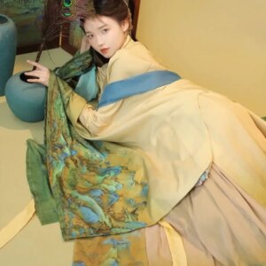 Chinese Hanfu Dress Women Tang Dynasty Ancient Traditional Embroidery Hanfu Cosplay Costume Gradient Hanfu Dress Party Outfit