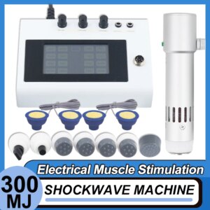 2 In 1 Shockwave Therapy Machine Effective Limbs Pain Relief Massage Body Electrical Muscle Stimulation 300MJ Shock Wave Device