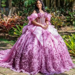 Pink Quinceanera Dresses Off Shoulder Ball Gown Sweet 16 Dress Applique Flower Beading Crystal Tull With Cape Birthday Party Ves