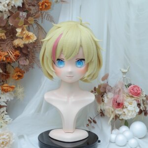 Customize Character Female/Girl Resin Kig Full Head With Lock Anime Cosplay Japanese Anime Kigurumi Mask
