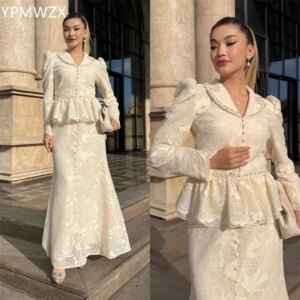 Customized Evening Dress Formal Women Party Occasion YPMWZX V-neck Mermaid Floor Length Skirts Draped Bespoke Dresses P