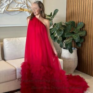 Customized Evening Dresses Women One Shoulder Beading Long Dresses A-line Formal Occasion Dresses Women Formal Cocktail Gown