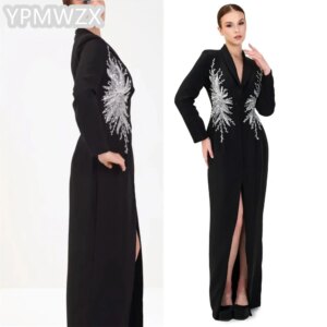Customized Prom Gown Evening Formal Dress Party Occasion YPMWZX V-neck A-line Floor Length Skirts Bespoke Dresses Wome