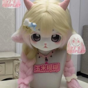 Yis cosplay Custom Furry head Kigurumi Head Cosplay Kemono Fursuit Handmade Headsets Beast Customized Fursuit Kemono Head