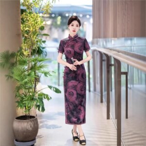 New cheongsam Chinese style elegant temperament long performance