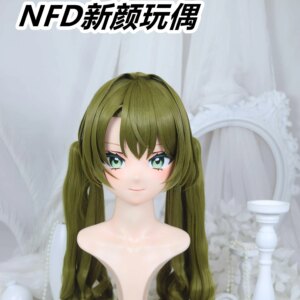 Customize Character Female/Girl Resin Kig Full Head With Lock Anime Cosplay Japanese Anime Kigurumi Mask