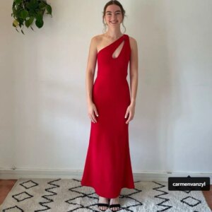 Customized High Quality Formal Retro Jersey Column One-shoulder Midi Dresses Celebrity Dresses Exquisite Classic Modern Style Si