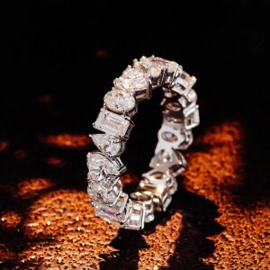 Provence Wedding ring Solid Gold DEF/VS Lab Diamonds Luxury full band Engagement Ring Fine Jewelry for Women Personalized Custom