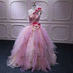 2024 new pink design sense waist flower decoration vest party dress skirt