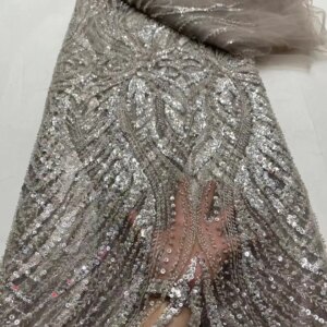 Italian Wedding Beaded Bridal Fabric Sequins Crafts Lace For Wedding Dress Cloth Materials