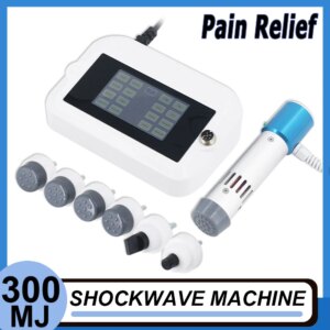 Shockwave Therapy Machine 300MJ Physical Therapy Equipment 7 Heads For Muscle Relaxation Body Massage Shock Wave Massager