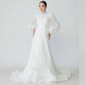 Customized Jersey Pleat Celebrity Straight High Collar Bespoke Occasion Gown Long Dresses