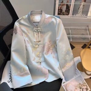 New Chinese style coat female small fragrant wind national pan Hanfu embroidery short top