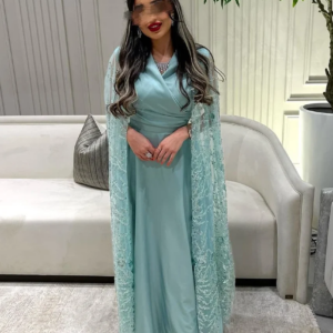 Prom Dresses Fashion V Neck Party Dress Ankle Length Boho Cap Sleeve Sequin Satin Formal Evening Gowns выпускное платье 칵테일드레스