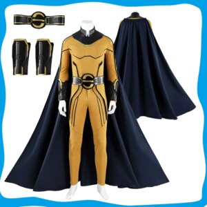 Fantasy Sentry Cosplay Men Jumpsuit Cloak Set Costume Movie Thunder Roleplay bolts Disguise Outfits for Halloween Carnival Suit