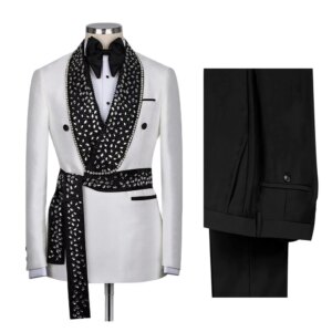 Customized Groom Suit Shine Crystal Wedding Suits Comfort 2-Pieces Party Tailor-Made Groom Groomsman Formal Occasions Party Prom