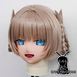 (RB0405)Customize Lockable Full Head Resin Cartoon Cosplay Japanese Character Anime Role Play Kigurumi Mask With Back Shell