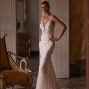 Sexy Deep V-neck Bride Robe Luxury Beading Appliques Bridal Dresses Classic Floor-length Wedding Dress Vestidos De Novia