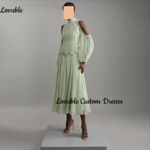 Customized Dress Women Elegant Luxury A-Line Prom Dresses Floor-Length Beadings Zipper Up Formal Occasion Dresses Long Sleeves