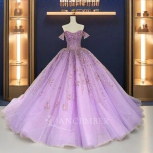 Customized Purple Quinceanera Dress Cap Sleeve Ball Gown Floral Applique Crystal Beaded Tiered Sweet 16 Vestido De 15 Anos