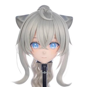 Customize Character Female/Girl Resin Kig Mask Full Head With Lock Anime Cosplay BJD Japanese Anime Kigurumi Mask