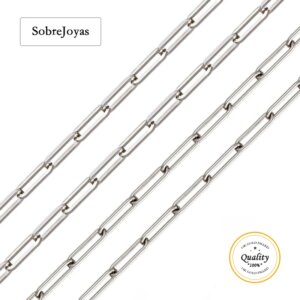 925 Sterling Silver 3.9mm Flat Paperclip Chain Unfinished Chains 4.0mm Paperclip Chain Wholesale BULK DIY Jewelry Findings