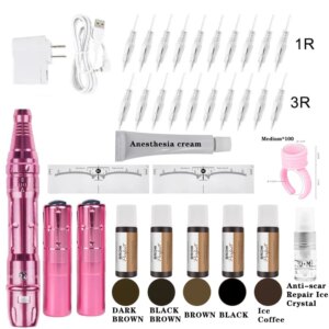 Best Microblade Eyebrow Tattoo Machine Kit for Eyebrow and Lip Tattoo Comes With Tool and Pigment Ink for Lip and Eyebrow Tattoo