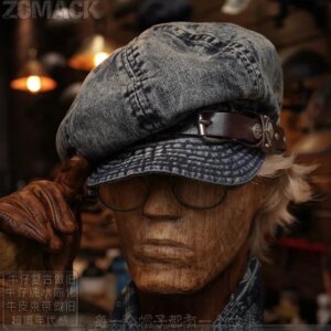 Amekaji Women’s Retro Beret Newsboy Cap Artistic All-Matching Octagonal Hat Japanese Men’s Fashion Hat