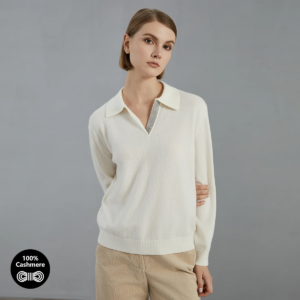 BC746 High Quality Luxury Women’s Clothing 100% Cashmere polo shirts Pullover Knitted Sweater