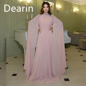 Customized Evening Dress Prom Gown Formal Party Occasion YPMWZX Scoop Neckline A-line Floor Length Skirts Tulle Draped Bespoke O