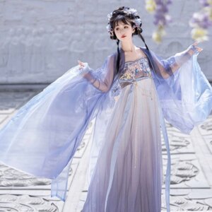 Women’s Han Chinese Clothing 2024 New Spring Cheok Skirt Ancient Costume Chest-High Dress Antique Style Everyday Suit