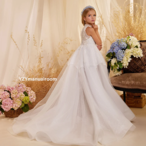 Elegant Girls Dress Wedding Flower Girl Costume Cosplay Dress Princess Dress Christmas Wedding Party Dress New Year/Customized