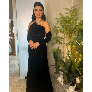 Customized Evening Velour Ruched Evening A-line Strapless Bespoke Occasion Gown Long Dresses Saudi Arabia