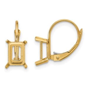 14k 7×5 Emerald Leverback Earring Mounting