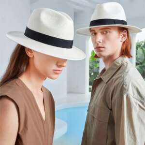 Light luxury elegant fashion hats men’s and women’s white size top hat