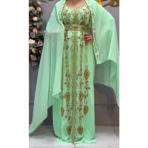 Moroccan Kaftan Wedding Clothing Collection Handmade Abaya Dress Women Dubai