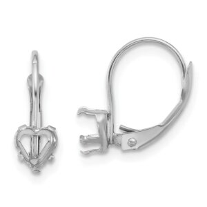 14k White Gold 5mm Heart Leverback Mounting