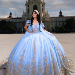 Blue Tassel Quinceanera Dresses Bead Appliques Ball Gown Lace-Up Luxury Dress Women 2024 Special Occasion Gown Customized